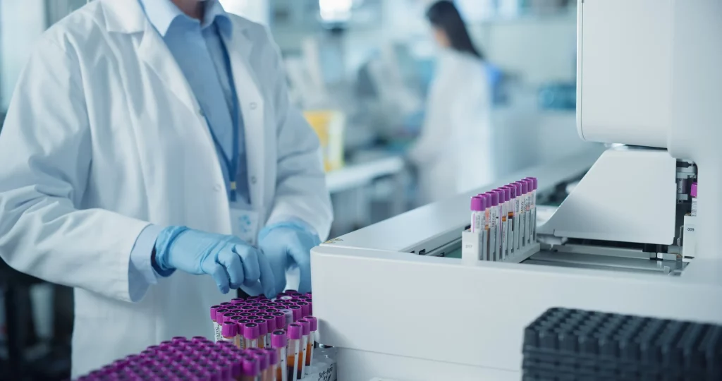 DNA sample collection at a testing center in Atlanta